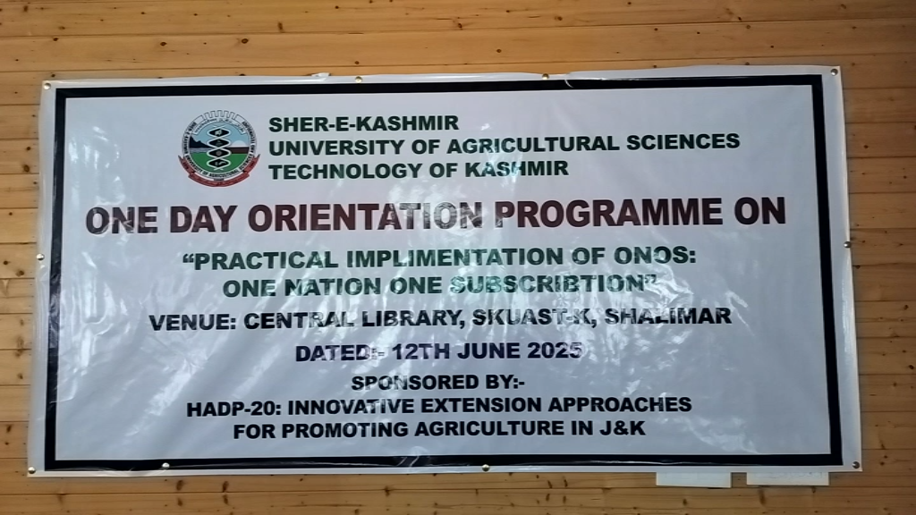  SKUAST-K Hosts Orientation Programme on ONOS Under HADP Project 